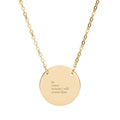 Engraved Circle Necklace — Personalized Round Pendant (Custom Text)