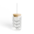 Faith Over Fear 16oz Glass Sipper with Bamboo Lid
