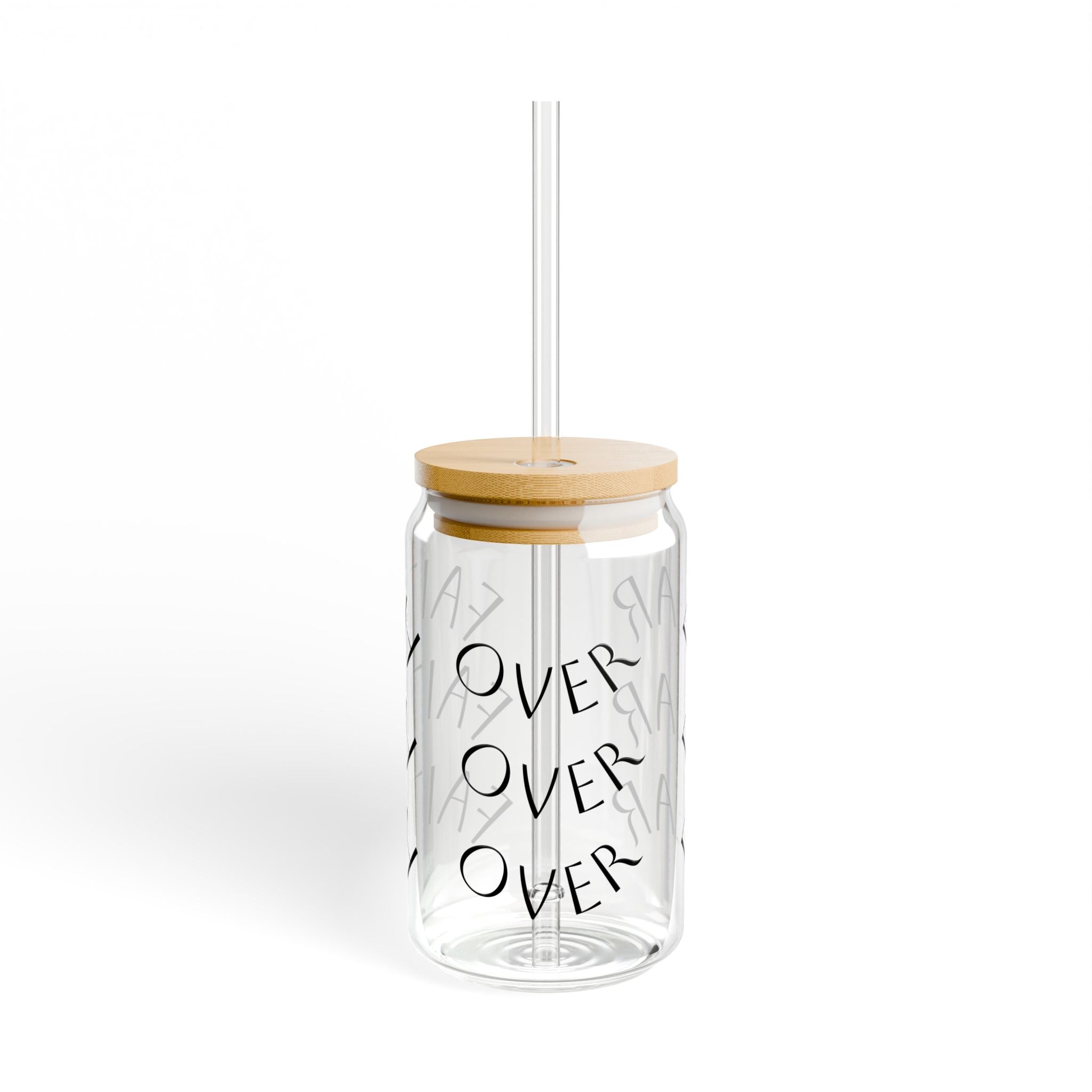 Faith Over Fear 16oz Glass Sipper with Bamboo Lid