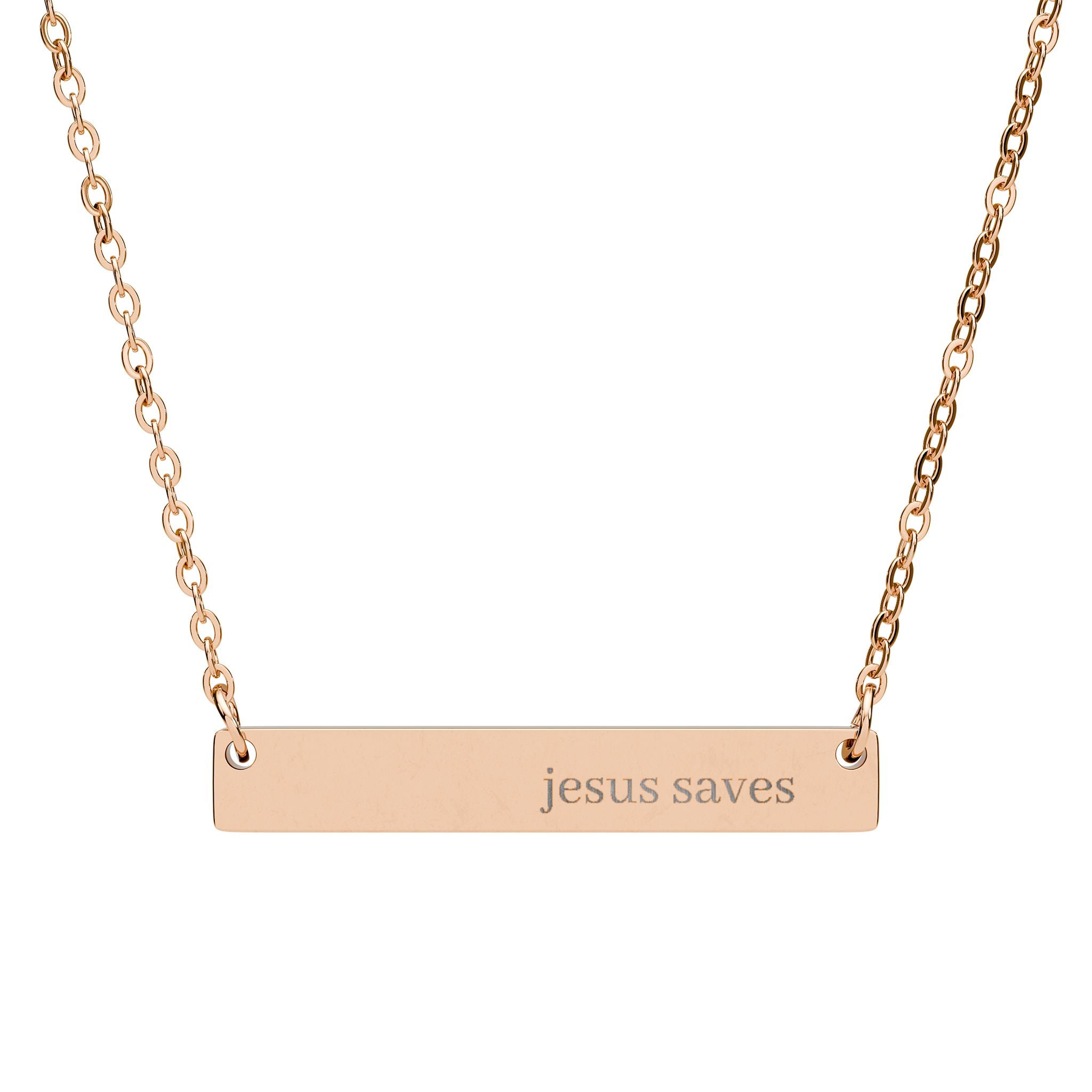 Engraved Horizontal Bar Necklace — Personalized Nameplate Pendant