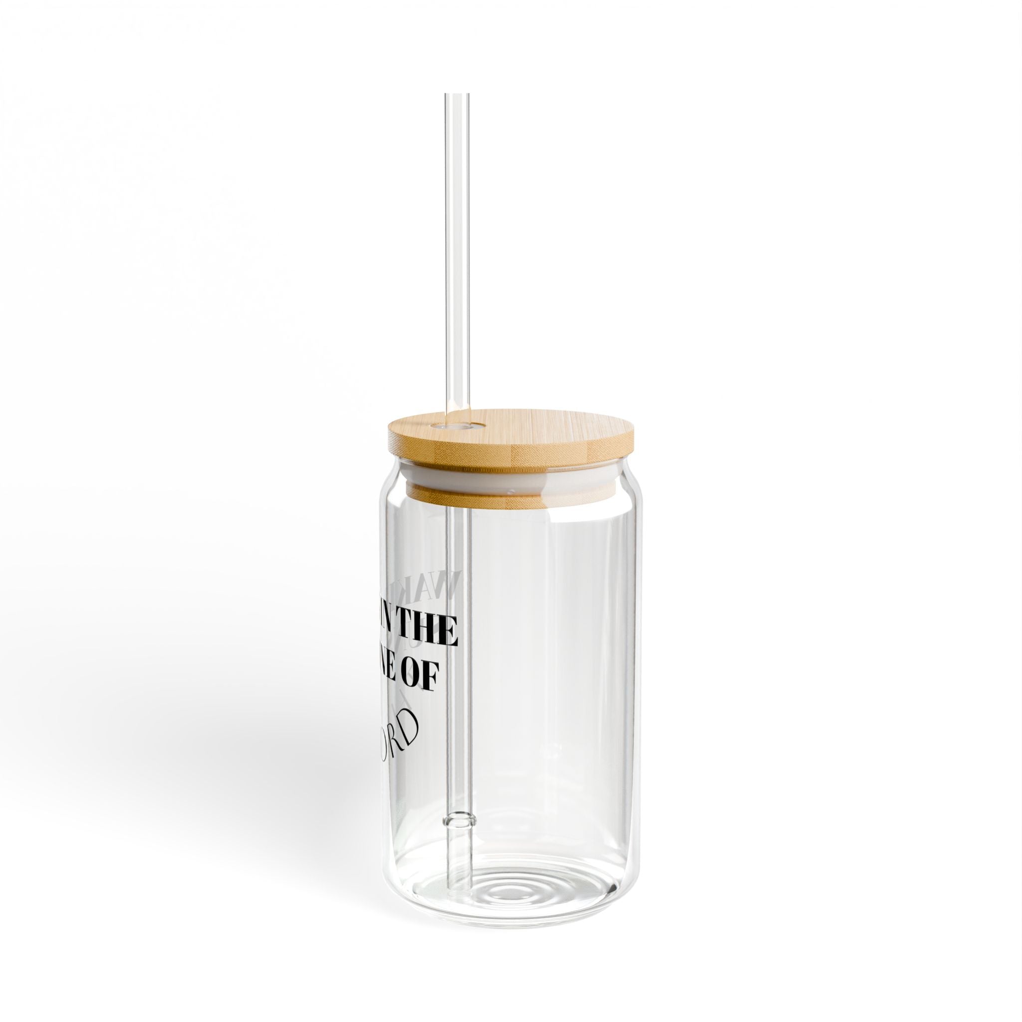 Waking in the Sunshine of the Lord 16oz Glass Sipper with Bamboo Lid