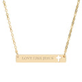 Cutout Cross Bar Necklace — Engraved Christian Necklace with Cross Cutout