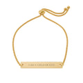 Engravable Adjustable Flat Bar Bracelet — Personalized Name & Message Plate