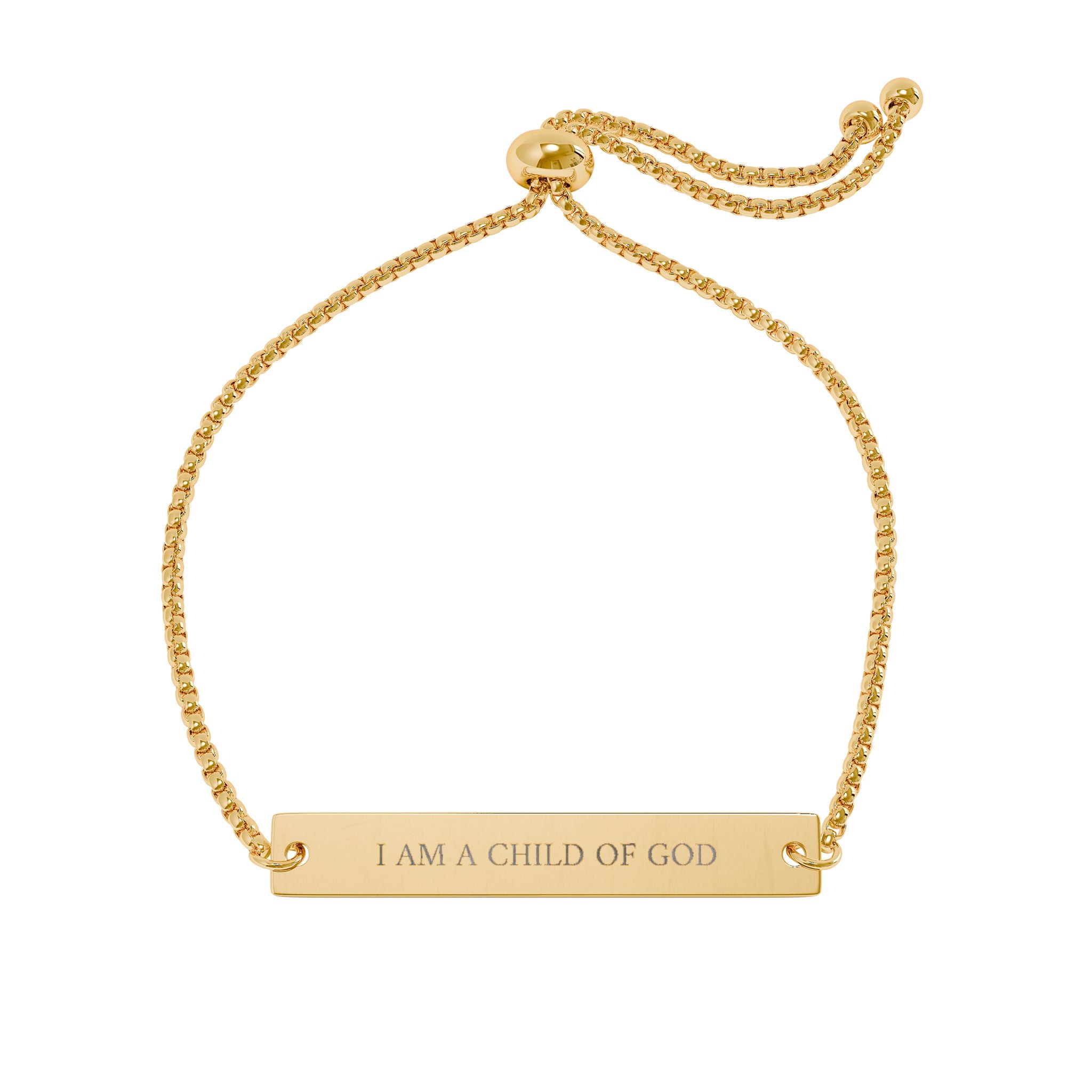 Engravable Adjustable Flat Bar Bracelet — Personalized Name & Message Plate