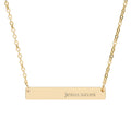 Engraved Horizontal Bar Necklace — Personalized Nameplate Pendant