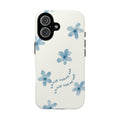 Floral Serenity Phone Case — Blue Watercolor Flowers with "be well with my soul"