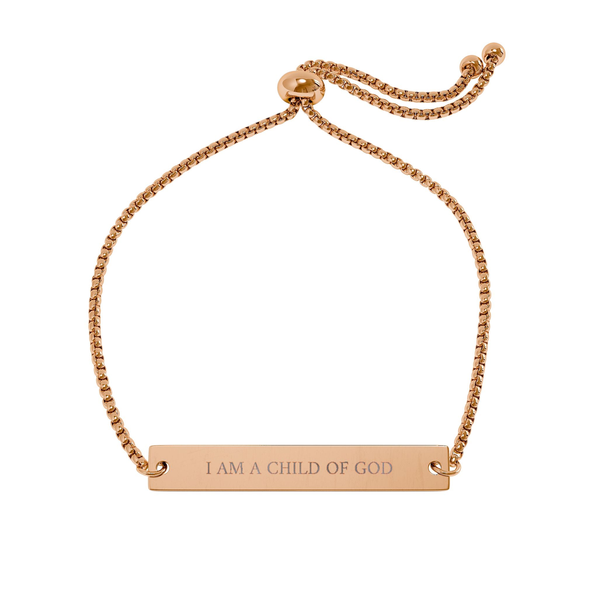 Engravable Adjustable Flat Bar Bracelet — Personalized Name & Message Plate